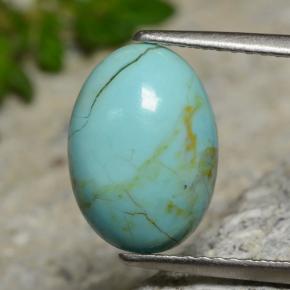 Turchese naturale blu da 2,15 ct, taglio ovale, opaco