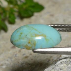 Turchese naturale blu da 2,15 ct, taglio ovale, opaco