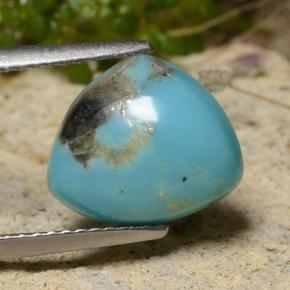 Turchese naturale blu da 3,24 ct, trillion, opaco