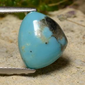 Turchese naturale blu da 3,24 ct, trillion, opaco