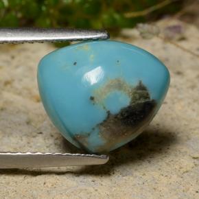 Turchese naturale blu da 3,24 ct, trillion, opaco