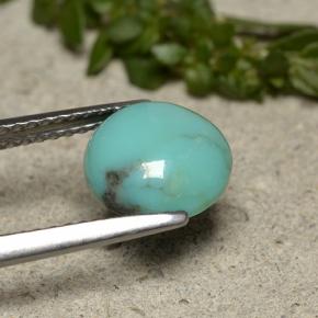 Turchese naturale blu da 1,95 ct, taglio rotondo, opaco