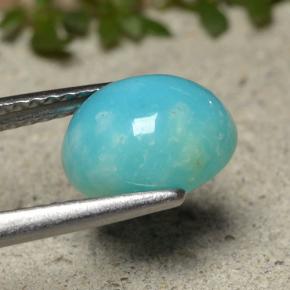Turchese naturale blu da 1,84 ct, taglio ovale, opaco