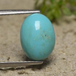 Turchese naturale blu da 2,15 ct, taglio ovale, opaco