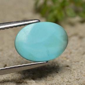 Turchese naturale blu da 2,15 ct, taglio ovale, opaco