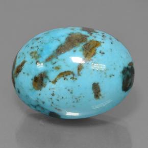 Turchese naturale blu da 65,42 ct, taglio ovale, opaco