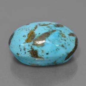 Turchese naturale blu da 65,42 ct, taglio ovale, opaco