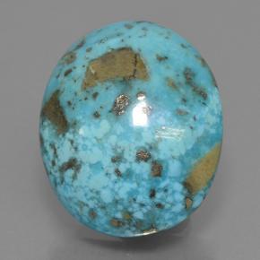 Turchese naturale blu da 39,07 ct, taglio ovale, opaco