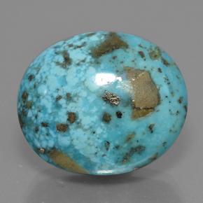 Turchese naturale blu da 39,07 ct, taglio ovale, opaco