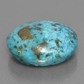 Turchese naturale blu da 39,07 ct, taglio ovale, opaco