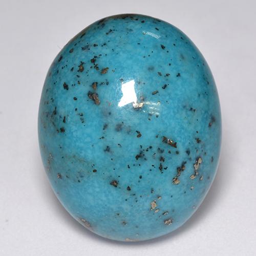 Turchese naturale turchese da 23,76 ct, taglio ovale, opaco
