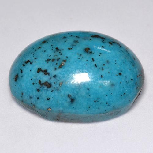 Turchese naturale turchese da 23,76 ct, taglio ovale, opaco