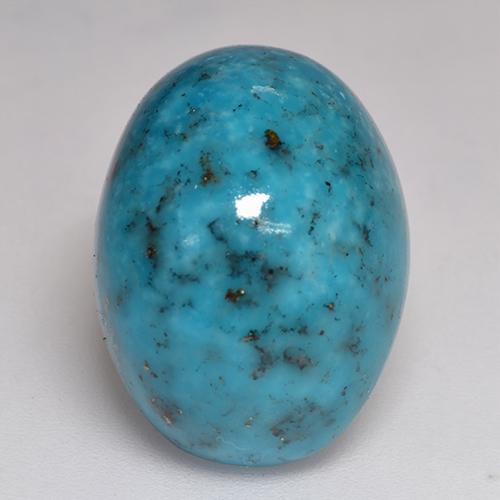 Turchese Blu verdastro scuro naturale da 20.17 ct, Taglio ovale, Opaco