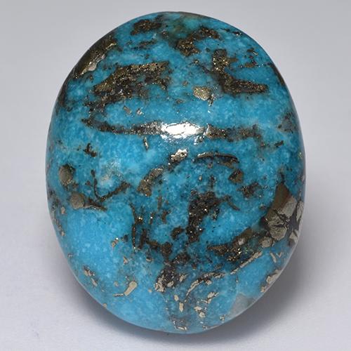 Turchese naturale turchese da 45,58 ct, taglio ovale, opaco