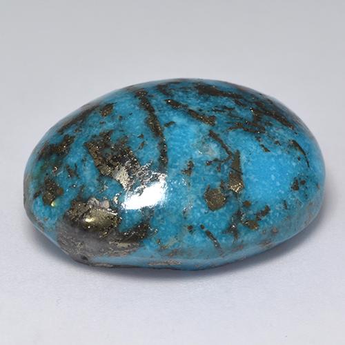 Turchese naturale turchese da 45,58 ct, taglio ovale, opaco