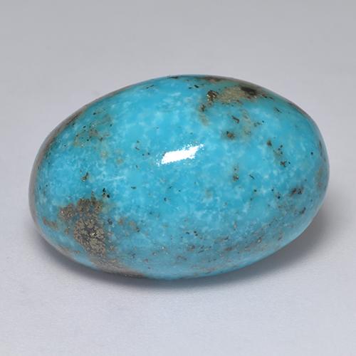 Turchese naturale turchese da 31,22 ct, taglio ovale, opaco
