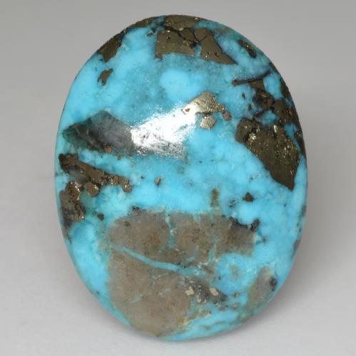 Turchese naturale turchese da 24,20 ct, taglio ovale, opaco