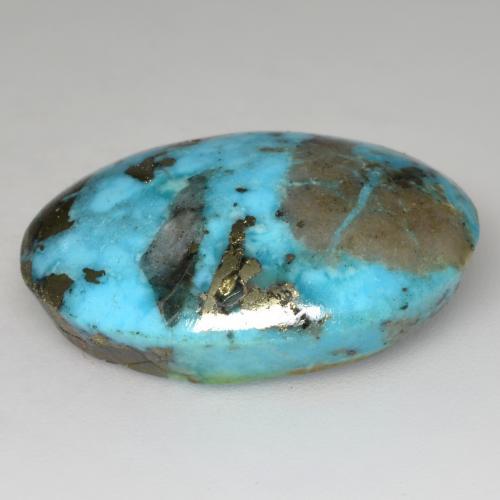 Turchese naturale turchese da 24,20 ct, taglio ovale, opaco