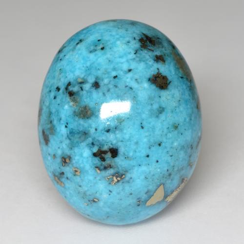 Turchese naturale turchese da 32,85 ct, taglio ovale, opaco