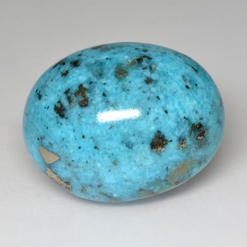 Turchese naturale turchese da 32,85 ct, taglio ovale, opaco