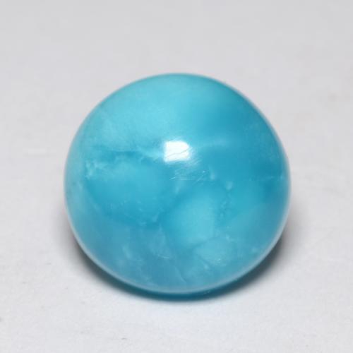 Turchese naturale turchese da 2,32 ct, taglio rotondo, opaco