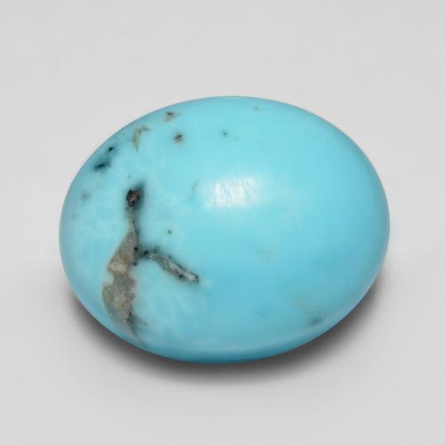 Turchese naturale turchese da 3,46 ct, taglio ovale, opaco
