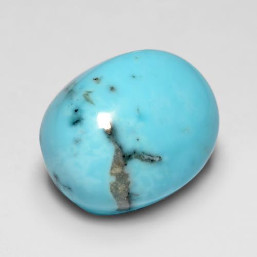 Turchese naturale turchese da 3,46 ct, taglio ovale, opaco