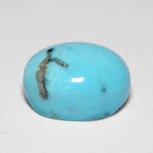 Turchese naturale turchese da 3,46 ct, taglio ovale, opaco