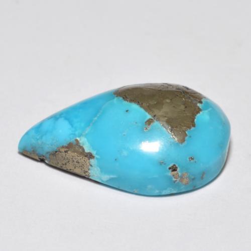 Turchese naturale turchese da 12,80 ct, taglio a pera, opaco