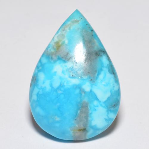 Turchese naturale turchese da 14,11 ct, taglio a pera, opaco