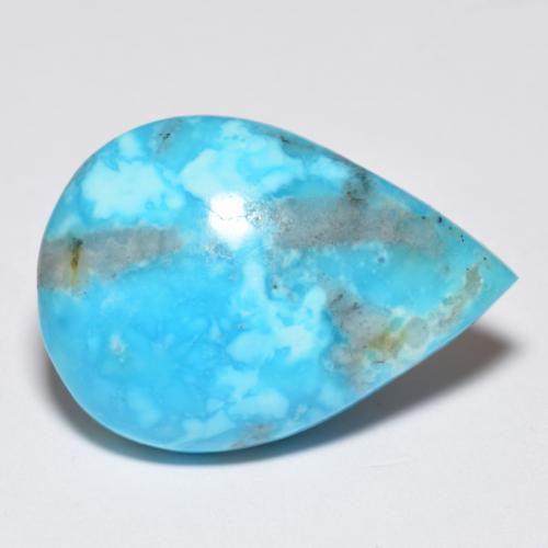 Turchese naturale turchese da 14,11 ct, taglio a pera, opaco