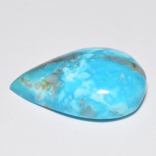 Turchese naturale turchese da 14,11 ct, taglio a pera, opaco