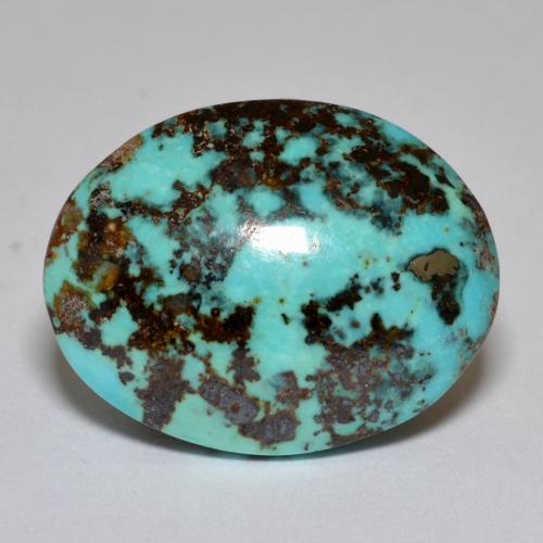 Turchese naturale turchese da 18,42 ct, taglio ovale, opaco
