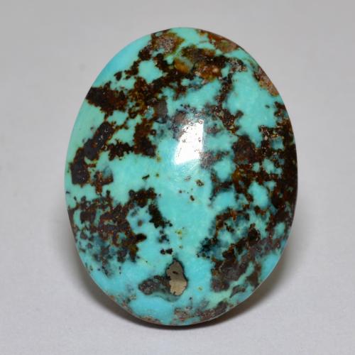 Turchese naturale turchese da 18,42 ct, taglio ovale, opaco
