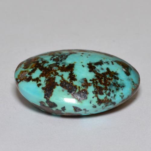 Turchese naturale turchese da 18,42 ct, taglio ovale, opaco