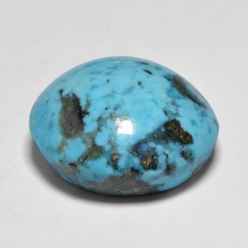 Turchese naturale turchese da 18,58 ct, taglio rotondo, opaco