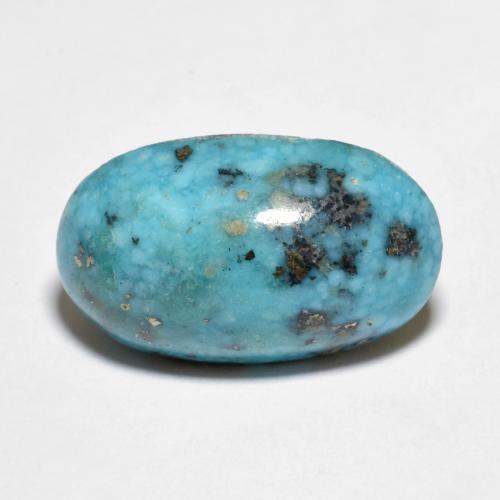 Turchese naturale turchese da 11,43 ct, taglio ovale, opaco