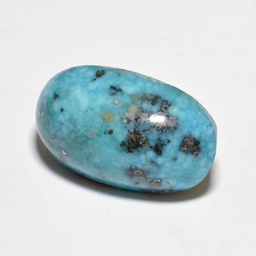 Turchese naturale turchese da 11,43 ct, taglio ovale, opaco