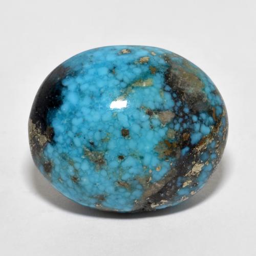 Turchese naturale turchese da 22,66 ct, taglio ovale, opaco
