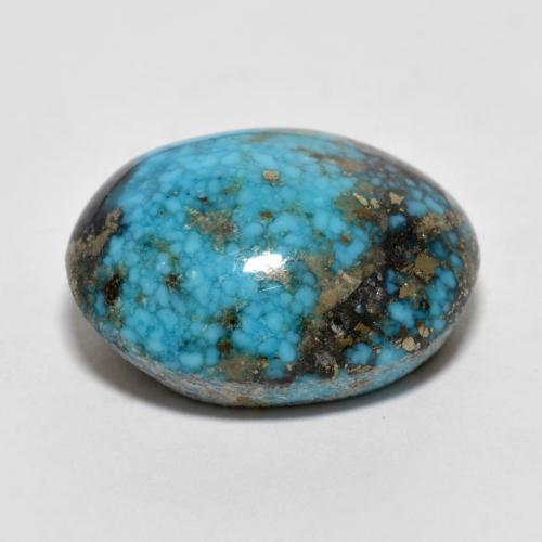 Turchese naturale turchese da 22,66 ct, taglio ovale, opaco