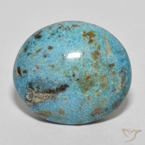 Turchese Teal-blu naturale da 18.04 ct, Taglio ovale, Opaco