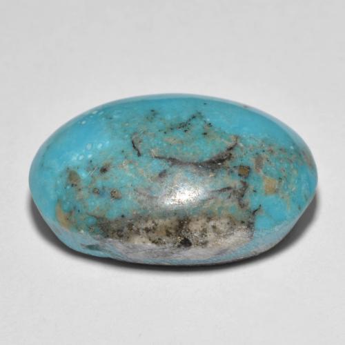 Turchese Blu verdastro medio naturale da 25.79 ct, Taglio ovale, Opaco