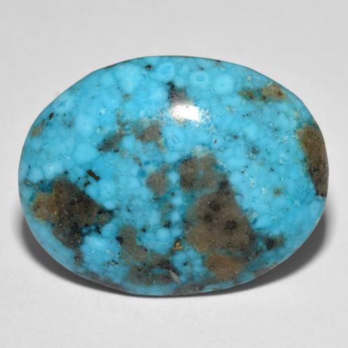 Turchese naturale turchese da 26,05 ct, taglio ovale, opaco