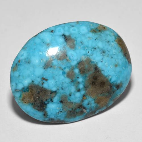 Turchese naturale turchese da 26,05 ct, taglio ovale, opaco