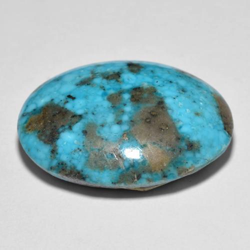 Turchese naturale turchese da 26,05 ct, taglio ovale, opaco