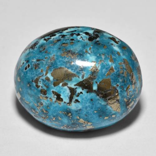 Turchese naturale turchese da 31,67 ct, taglio ovale, opaco