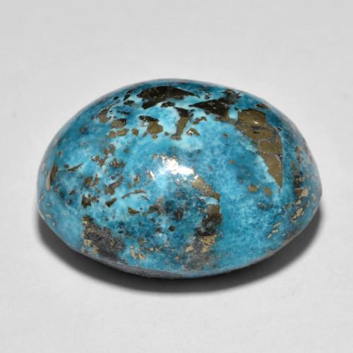 Turchese naturale turchese da 31,67 ct, taglio ovale, opaco