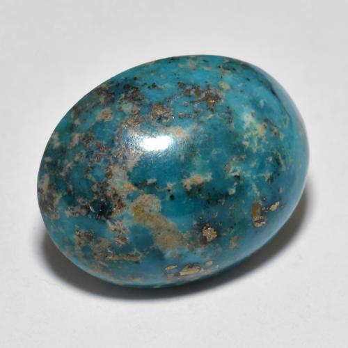 Turchese naturale turchese da 22,71 ct, taglio ovale, opaco