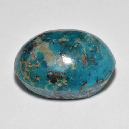 Turchese naturale turchese da 22,71 ct, taglio ovale, opaco