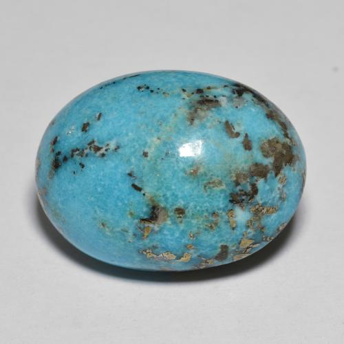 Turchese naturale turchese da 21,02 ct, taglio ovale, opaco